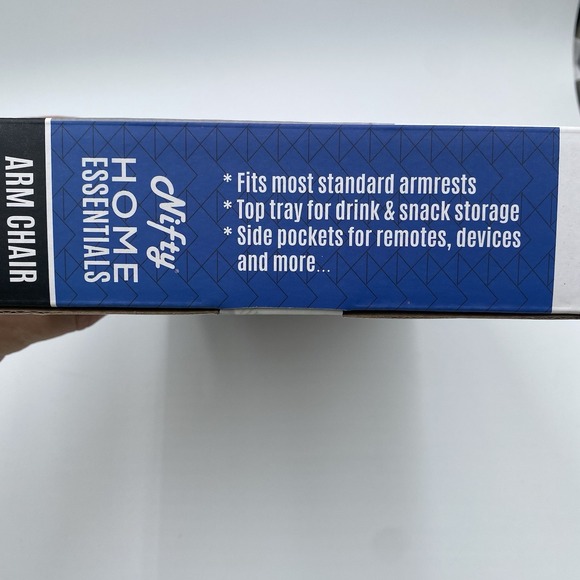 Nifty Home Essentials Arm Chair Caddy, Black, New Open Box - Picture 3 of 3